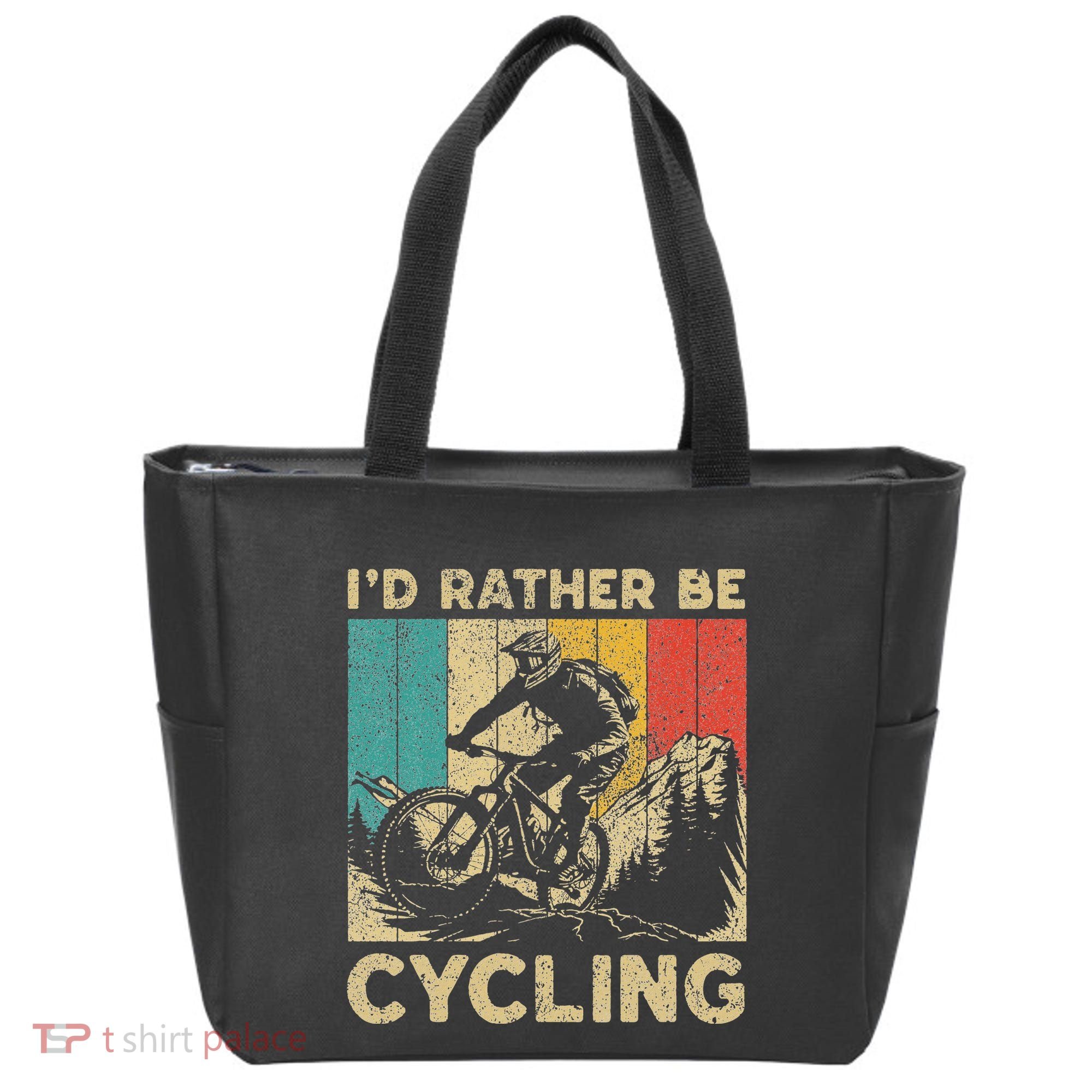 ID Rather Be Cycling Bicycle Riding Cyclist Tote Bag