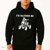 ID Rather Be Riding Quad Bikes Quad Biker Atv 4 Wheeler Hoodie thumb 2