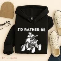 ID Rather Be Riding Quad Bikes Quad Biker Atv 4 Wheeler Hoodie thumb 4