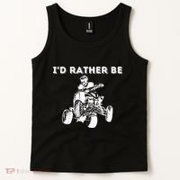 ID Rather Be Riding Quad Bikes Quad Biker Atv 4 Wheeler Tank Top thumb 2