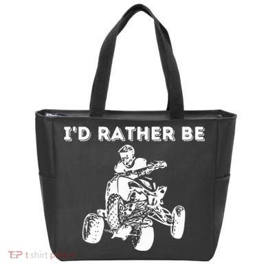 ID Rather Be Riding Quad Bikes Quad Biker Atv 4 Wheeler Tote Bag