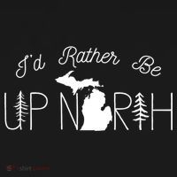 ID Rather Be Up North In Michigan Gift USA-Made Doggie Bandana thumb 2