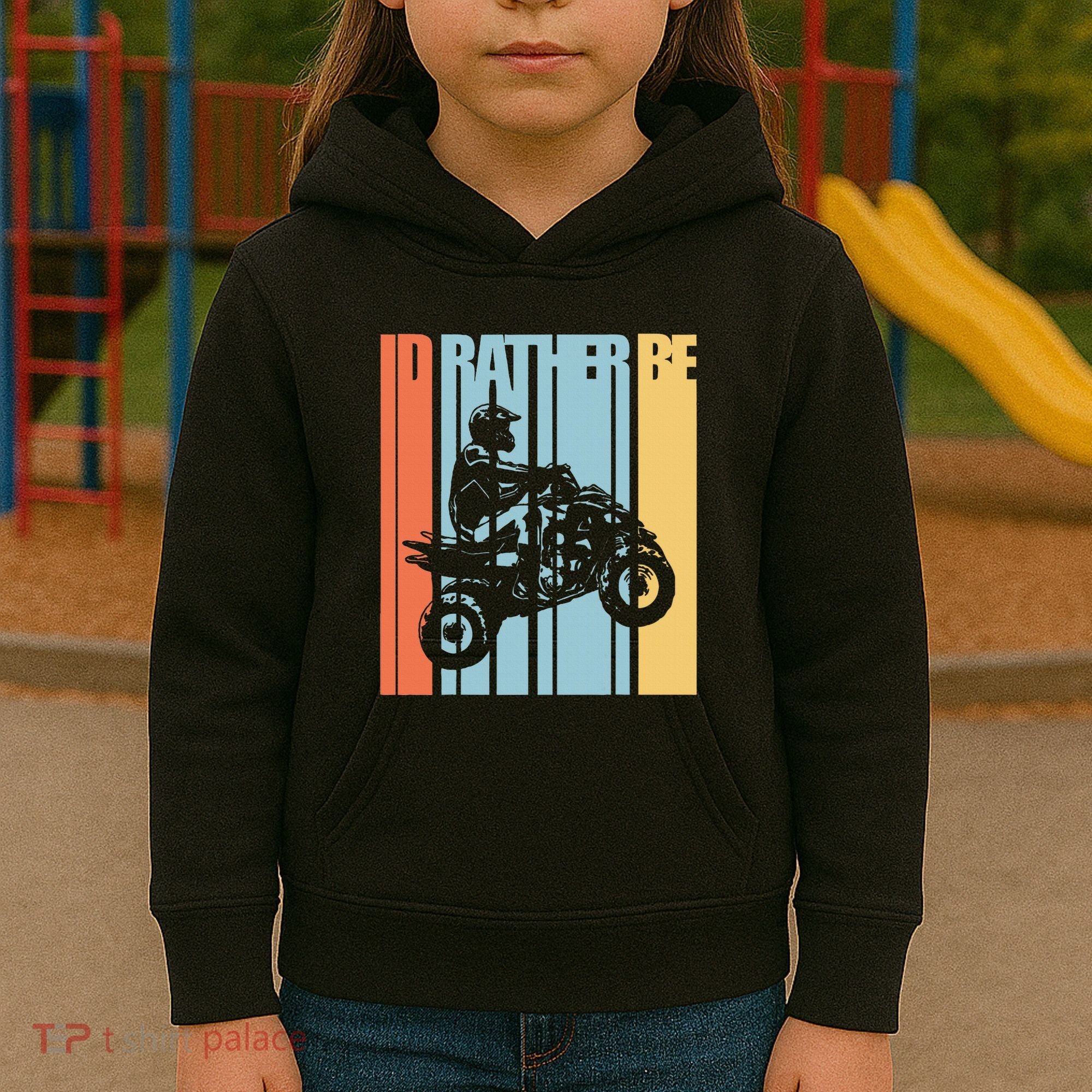 Id Rather Be Riding Quad Bikes Atv Brap Kids Hoodie