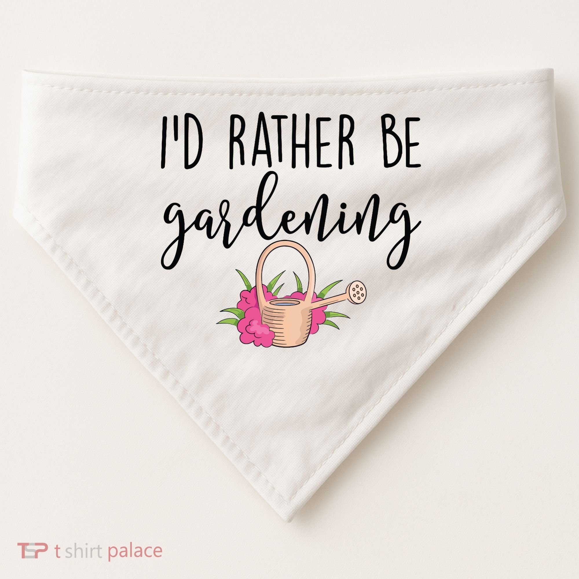Id Rather Be Gardening Funny Gardener USA-Made Doggie Bandana