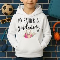 Id Rather Be Gardening Funny Gardener Kids Hoodie thumb 2