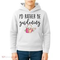 Id Rather Be Gardening Funny Gardener Kids Hoodie thumb 4