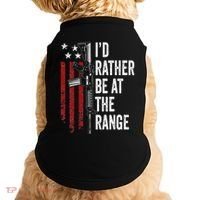 ID Rather Be At The Gun Range Usa Flag Funny Guns Owner Doggie Tank thumb 0