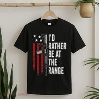 ID Rather Be At The Gun Range Usa Flag Funny Guns Owner T-Shirt thumb 2