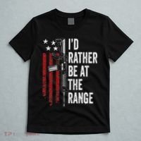 ID Rather Be At The Gun Range Usa Flag Funny Guns Owner T-Shirt thumb 5
