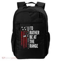 ID Rather Be At The Gun Range Usa Flag Funny Guns Owner Backpack thumb 0