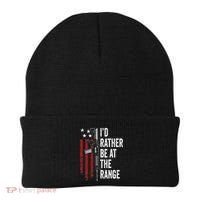 ID Rather Be At The Gun Range Usa Flag Funny Guns Owner Beanie thumb 0