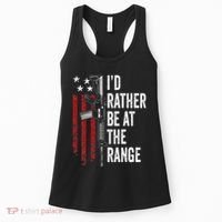 ID Rather Be At The Gun Range Usa Flag Funny Guns Owner Women's Tank Top thumb 0