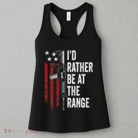 ID Rather Be At The Gun Range Usa Flag Funny Guns Owner Women's Tank Top thumb 3