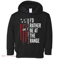 ID Rather Be At The Gun Range Usa Flag Funny Guns Owner Toddler Hoodie thumb 0