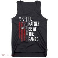 ID Rather Be At The Gun Range Usa Flag Funny Guns Owner Tank Top thumb 0