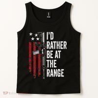 ID Rather Be At The Gun Range Usa Flag Funny Guns Owner Tank Top thumb 2