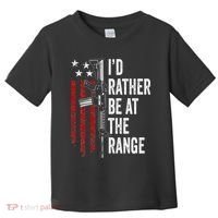 ID Rather Be At The Gun Range Usa Flag Funny Guns Owner Toddler T-Shirt thumb 0