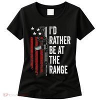 ID Rather Be At The Gun Range Usa Flag Funny Guns Owner Women's T-Shirt thumb 0