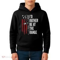 ID Rather Be At The Gun Range Usa Flag Funny Guns Owner Kids Hoodie thumb 4