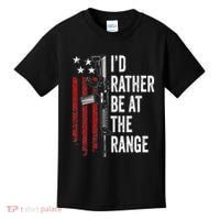 ID Rather Be At The Gun Range Usa Flag Funny Guns Owner Kids T-Shirt thumb 0