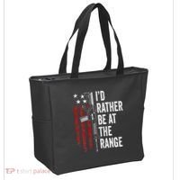 ID Rather Be At The Gun Range Usa Flag Funny Guns Owner Tote Bag thumb 2