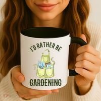 Id Rather Be Gardening Plant Lover Coffee Mug thumb 3