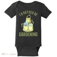 Id Rather Be Gardening Plant Lover Baby Bodysuit thumb 0