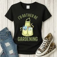 Id Rather Be Gardening Plant Lover Women's T-Shirt thumb 3