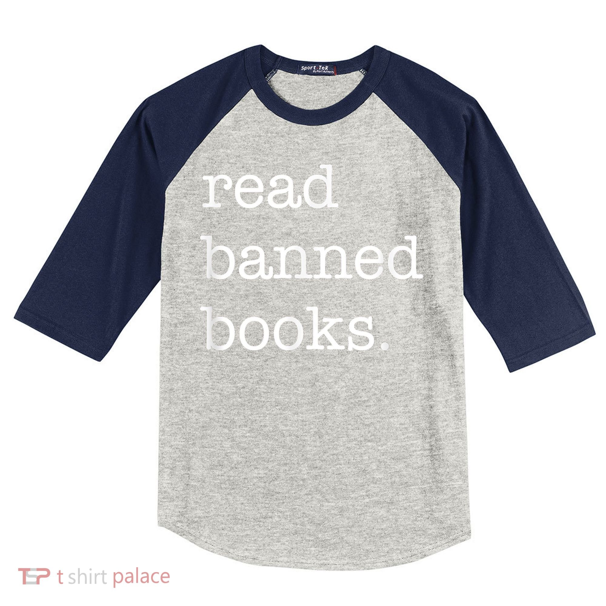 I Read Banned Books I'm With The Banned Books Lovers Kids Colorblock Raglan Jersey