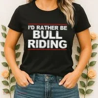 ID Rather Be Bull Riding Rodeo Women's T-Shirt thumb 2