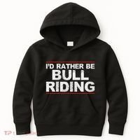 ID Rather Be Bull Riding Rodeo Kids Hoodie thumb 0