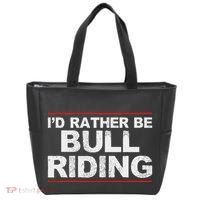 ID Rather Be Bull Riding Rodeo Tote Bag thumb 0