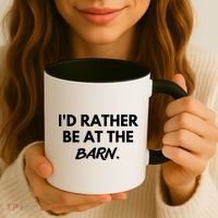 I'd Rather Be At The Barn Funny Horse Lover Coffee Mug thumb 3