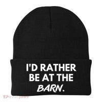 I'd Rather Be At The Barn Funny Horse Lover Beanie thumb 0