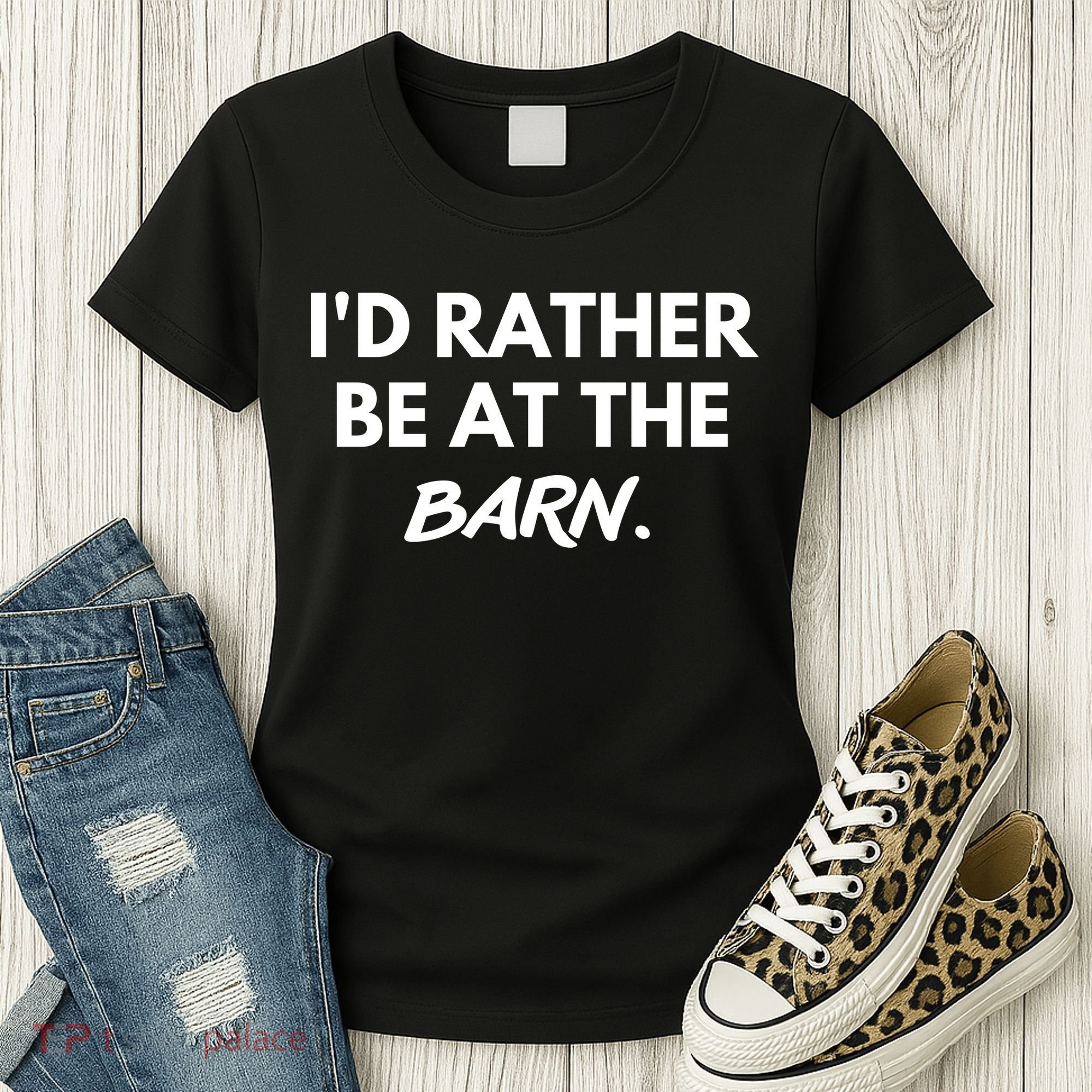 I'd Rather Be At The Barn Funny Horse Lover Women's T-Shirt