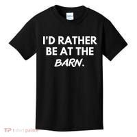 I'd Rather Be At The Barn Funny Horse Lover Kids T-Shirt thumb 0