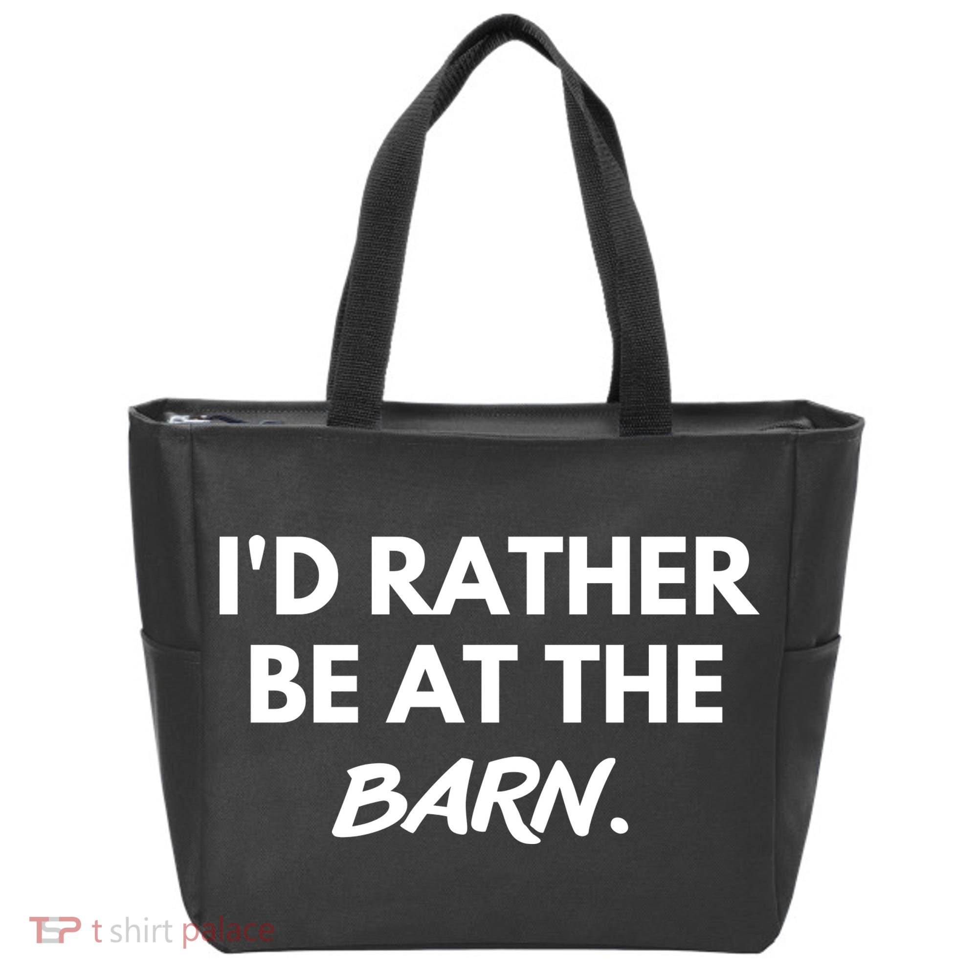 I'd Rather Be At The Barn Funny Horse Lover Tote Bag