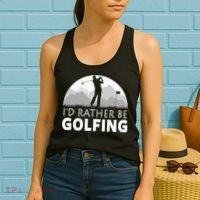 I'd Rather Be Golfing Funny Xmas Funny Golf Gift For Golfers Women's Tank Top thumb 2