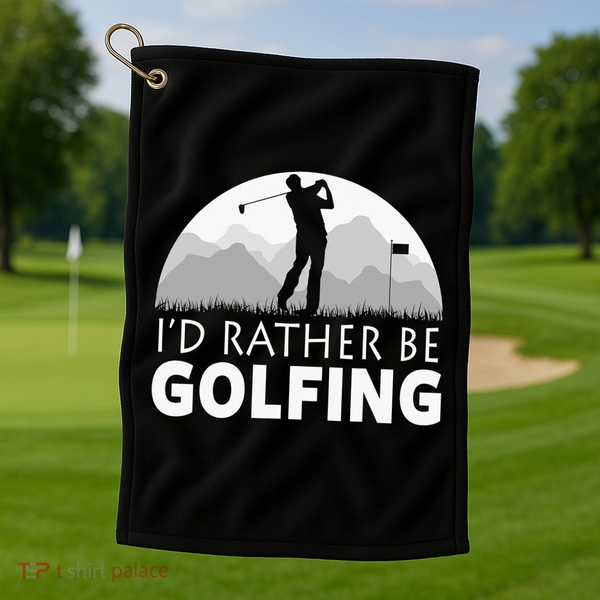 I'd Rather Be Golfing Funny Xmas Funny Golf Gift For Golfers Golf Towel