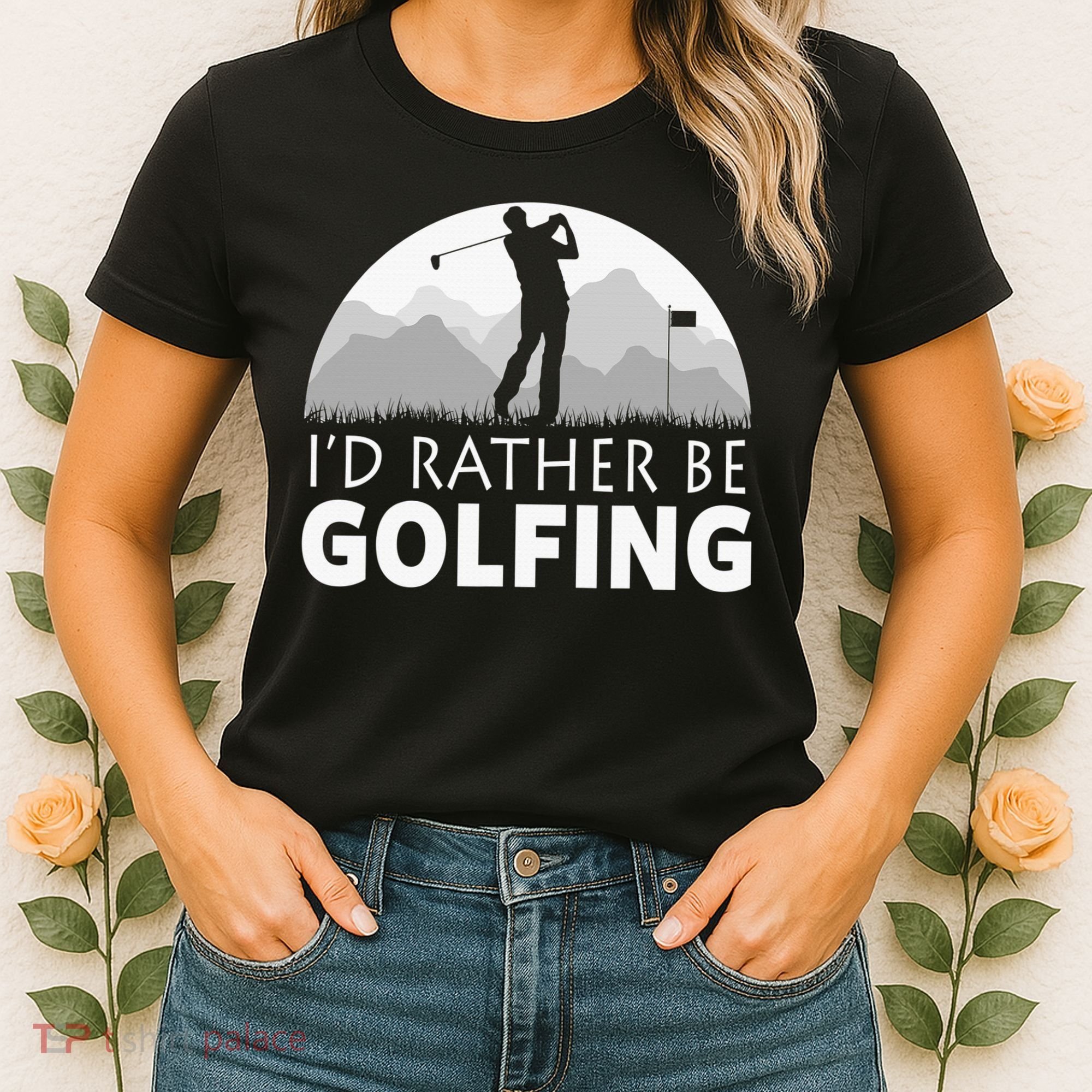 I'd Rather Be Golfing Funny Xmas Funny Golf Gift For Golfers Women's T-Shirt