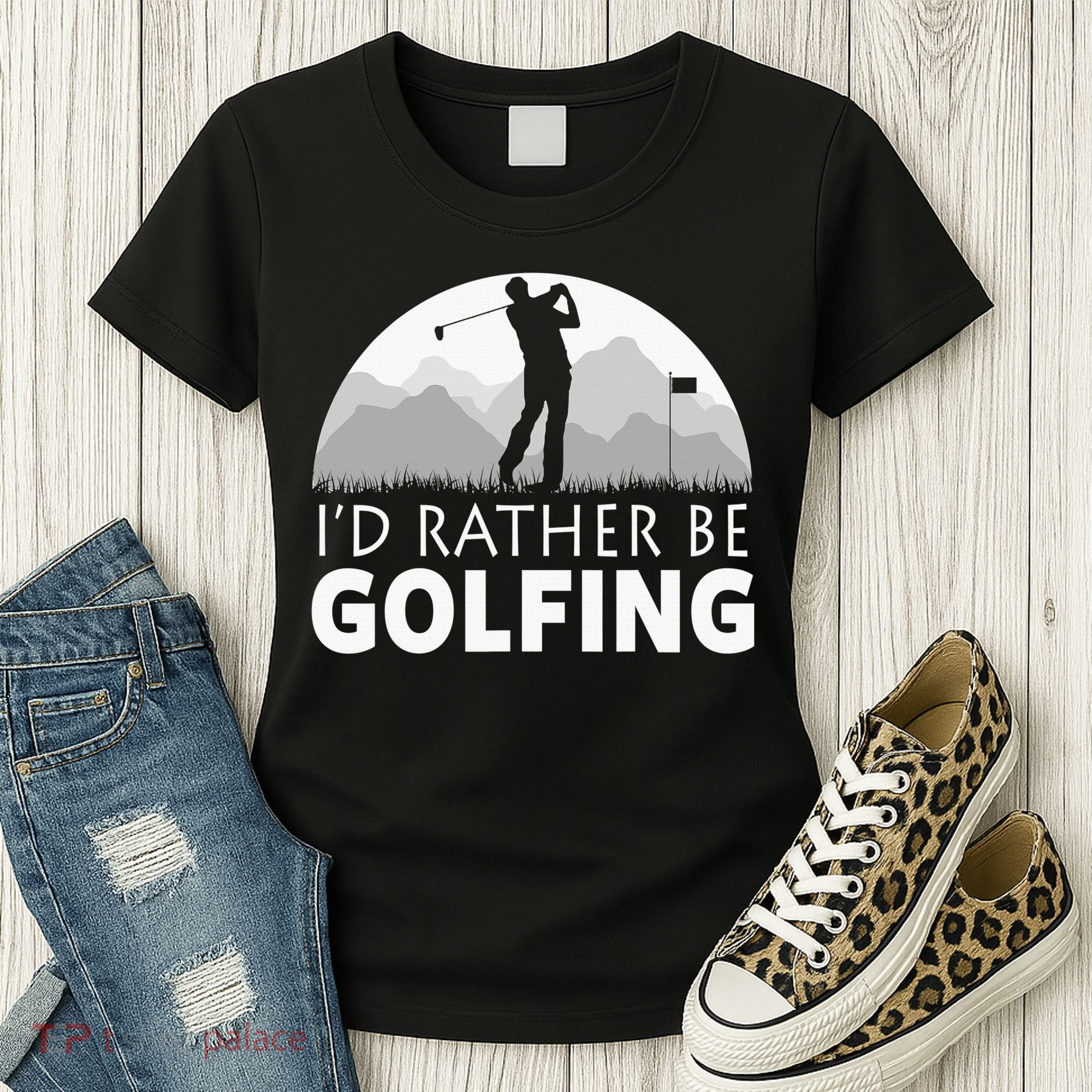 I'd Rather Be Golfing Funny Xmas Funny Golf Gift For Golfers Women's T-Shirt