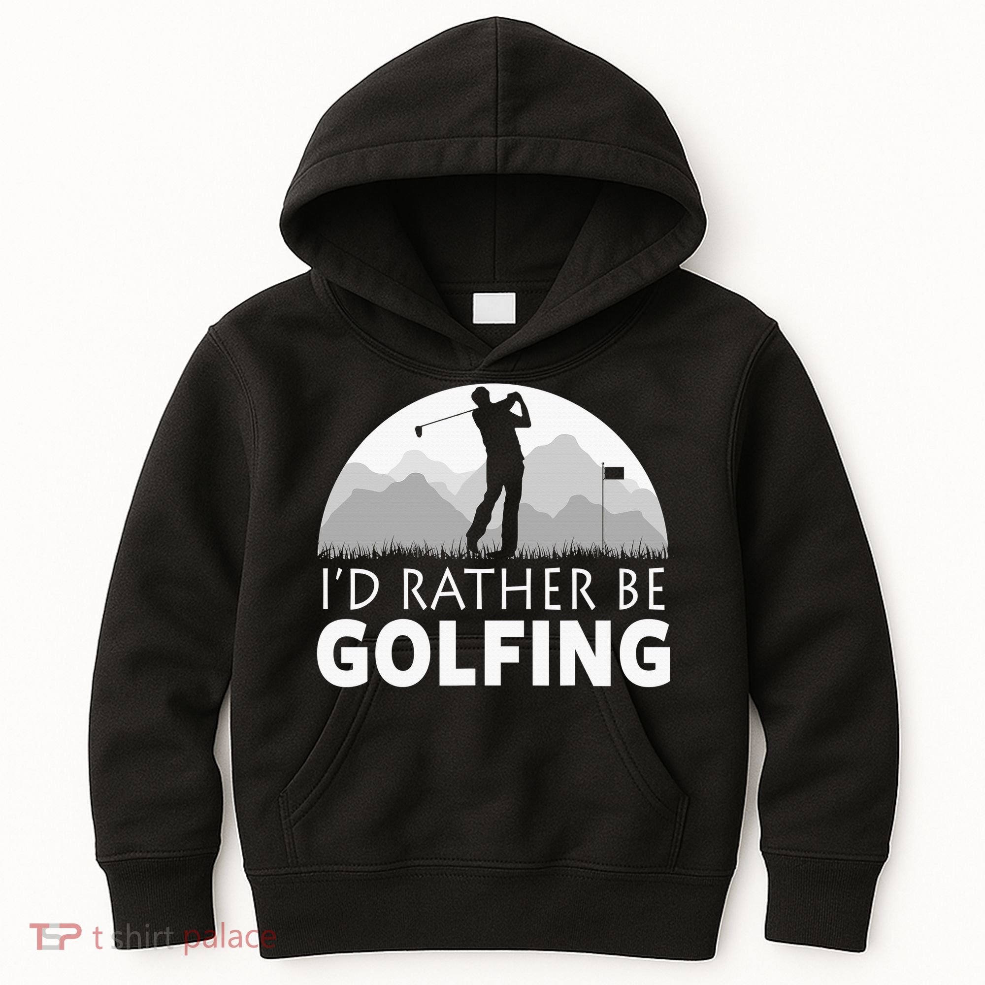 I'd Rather Be Golfing Funny Xmas Funny Golf Gift For Golfers Kids Hoodie