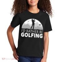 I'd Rather Be Golfing Funny Xmas Funny Golf Gift For Golfers Kids T-Shirt thumb 2