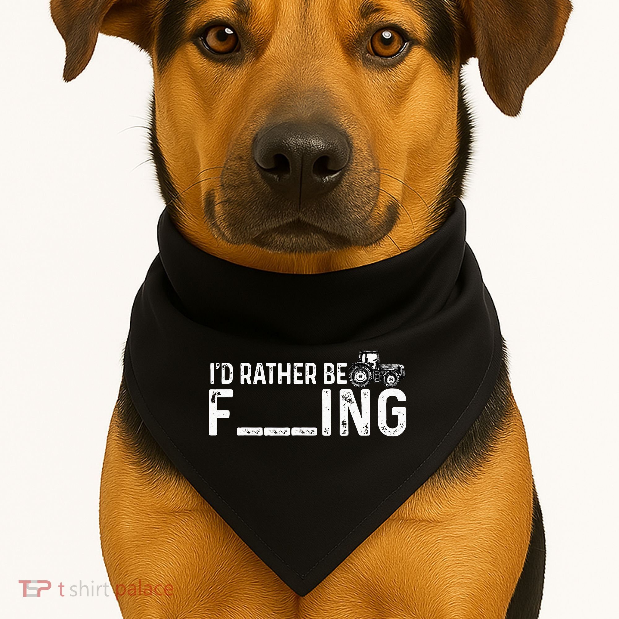 I'd Rather Be Farming Funny Farmer Joke Farmer Tractor Tee USA-Made Doggie Bandana