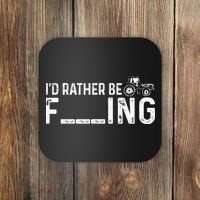 I'd Rather Be Farming Funny Farmer Joke Farmer Tractor Tee Coaster thumb 0