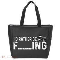 I'd Rather Be Farming Funny Farmer Joke Farmer Tractor Tee Tote Bag thumb 0