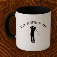 Id Rather Be Golfing Playing Golf Golfer Graphic Gift Coffee Mug thumb 2