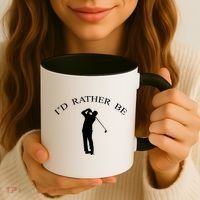 Id Rather Be Golfing Playing Golf Golfer Graphic Gift Coffee Mug thumb 3