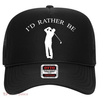 Id Rather Be Golfing Playing Golf Golfer Graphic Gift Hat