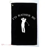 Id Rather Be Golfing Playing Golf Golfer Graphic Gift Golf Towel thumb 0